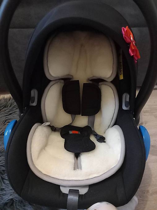 Detský textil - VLNIENKA podložka do autosedačky vajíčko  ANEX BABY 0-13kg pre e/type a m/type 100% Merino Top Super wash natural - 18492933_