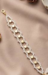 Náramky - Elegantný náramok so srdiečkami-Jemná romantika - 18494093_