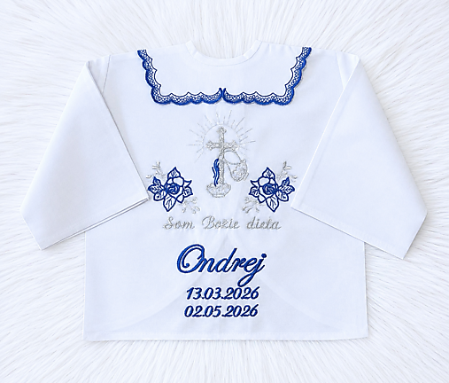 Detské oblečenie - biela-stredná modrá - 18495150_