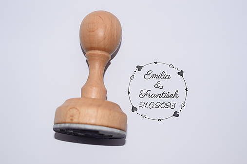Nástroje - Svadobné razítko so srdiečkami – vzor 07 - 18494217_