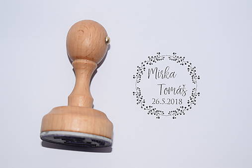 Nástroje - Svadobné razítko s menami a dátumom – vzor 23 (1cm) - 18494307_