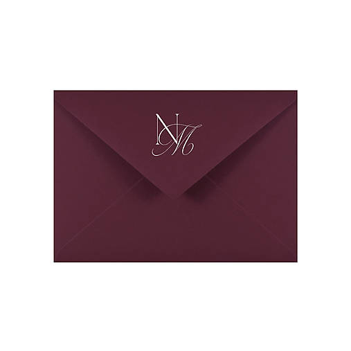 Papiernictvo - Bordová obálka s iniciálmi 1 Burgundy - 18496051_