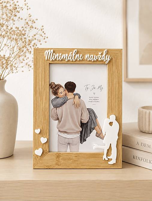 Rámiky - Fotorámik pre zamilovaných | Minimálne navždy | Darček pre pár - 18496716_