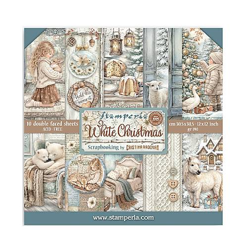 Papier - Stamperia Scrapbook papier White Christmas 12 x 12 - 18496842_