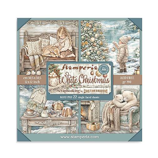 Papier - Scrapbook papier - White Christmas - Stamperia  - 12x12 Maxi - 18496866_