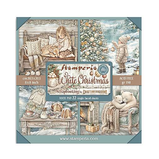 Papier - Scrapbook papier - White Christmas - Stamperia  - 8x8 Maxi - 18496888_