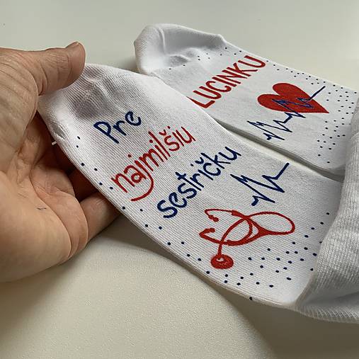 Maľované ponožky pre zdravotnú sestričku (najmilšiu)