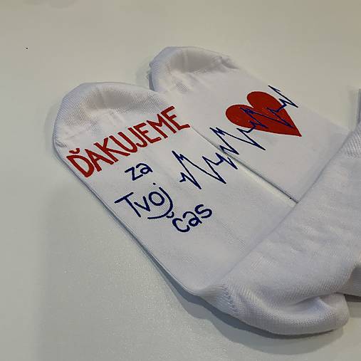 Maľované ponožky pre zdravotnú sestričku (Ďakujeme za Tvoj čas)