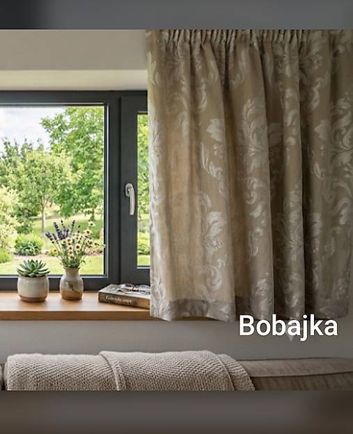 Úžitkový textil - Závesy ornament  na nízke okno - 18500014_