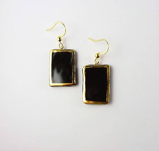 Náušnice - TANA hand made jewellery - keramika/zlato - 18499586_