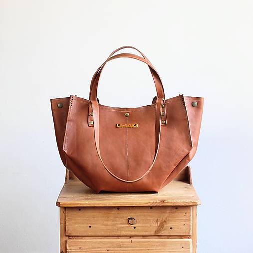 Veľké tašky - Kožená shopper-ka AMOLIA No.5 - 18499561_