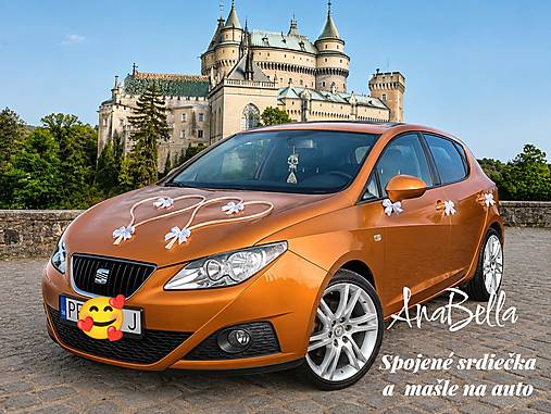 Dekorácie - Biela výzdoba na svadobné auto (Mašličky na kľučky dverí) - 18498874_