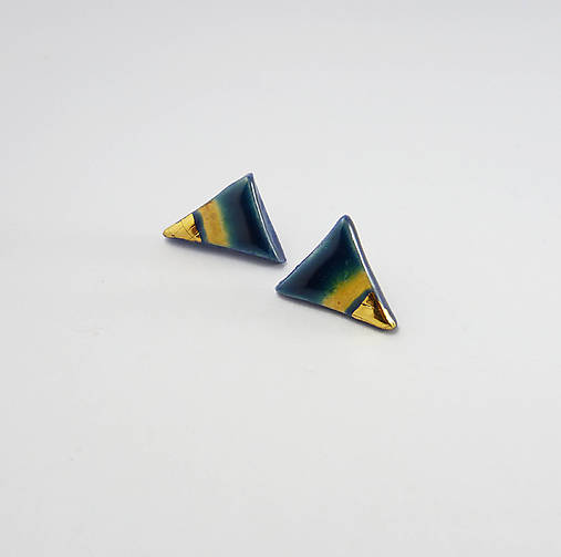 Náušnice - TANA hand made jewellery - keramika/zlato - 18501808_