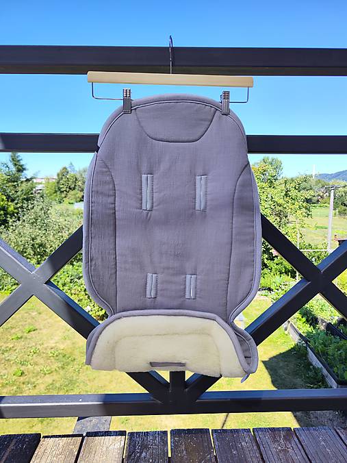 Detský textil - Podložka do Venicci Lion Upline 100% Merino top super wash Natural 100% ľan šedý - 18502706_