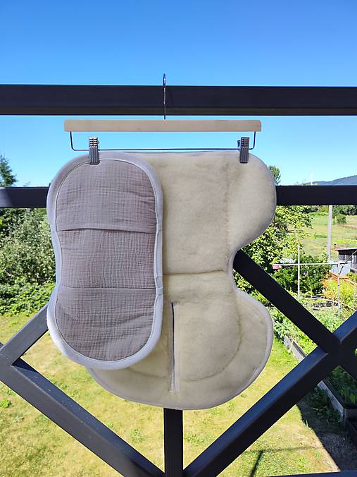Detský textil - VLNIENKA vložka do autosedačky Axkid modukid infant proti poteniu a Prechladnutiu 100% Mušelin Beige - 18502716_