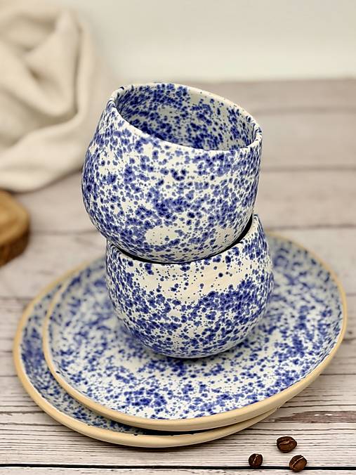 Blue Freckles - pohárik latte elegán (330ml, bez uška)