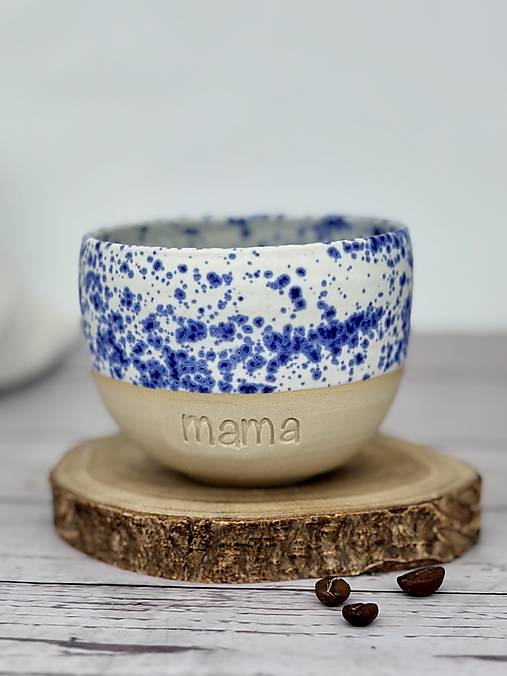 Blue Freckles - pohárik cappuccino mama (180-200ml, bez uška)