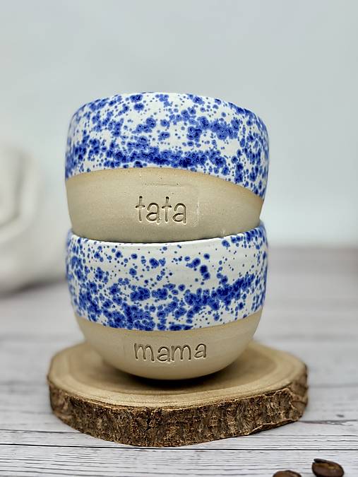 Blue Freckles - pohárik cappuccino tata (180-200ml, bez uška)