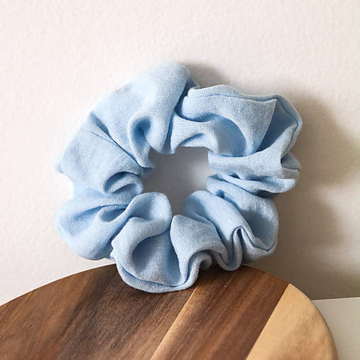 Bavlnená/Ľanová scrunchies gumička do vlasov