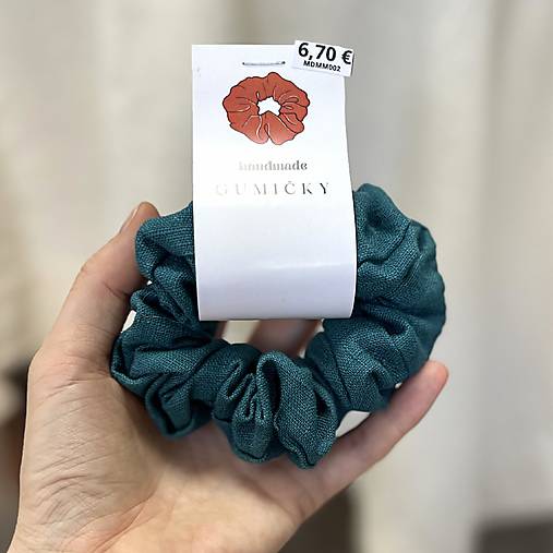 Bavlnená/Ľanová scrunchies gumička do vlasov