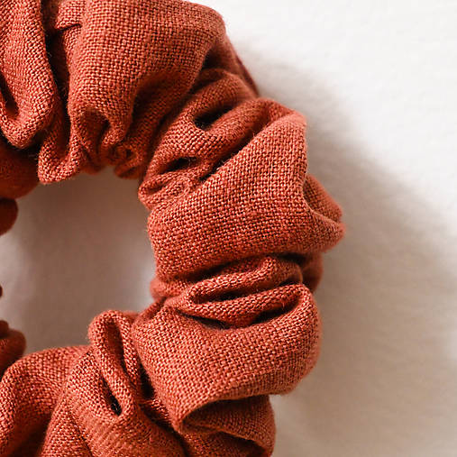 Bavlnená/Ľanová scrunchies gumička do vlasov
