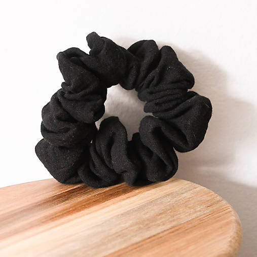 Bavlnená/Ľanová scrunchies gumička do vlasov