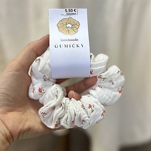 Bavlnená/Ľanová scrunchies gumička do vlasov