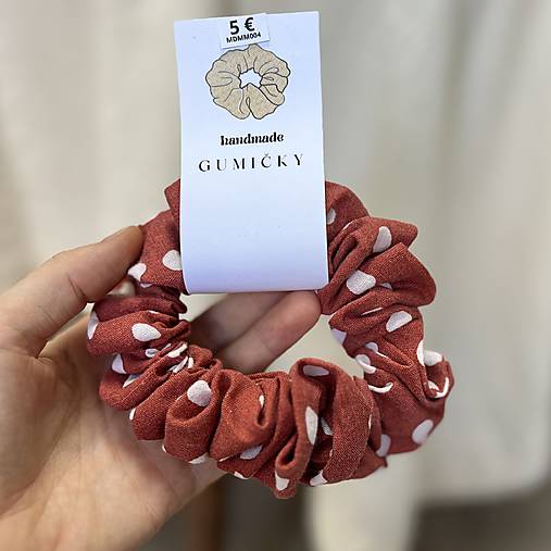 Bavlnená/Ľanová scrunchies gumička do vlasov