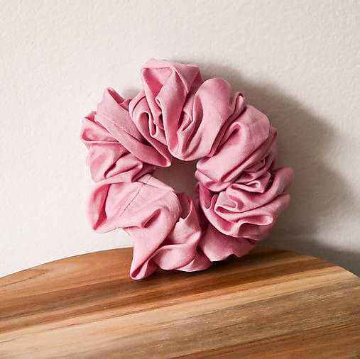 Bavlnená/Ľanová scrunchies gumička do vlasov