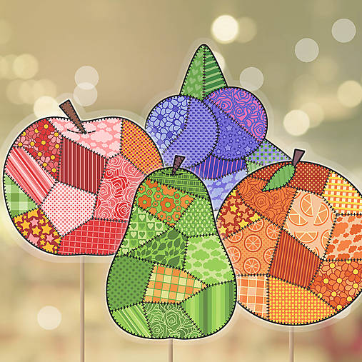 Dekorácie - Fruit patchwork zápich - 18503378_