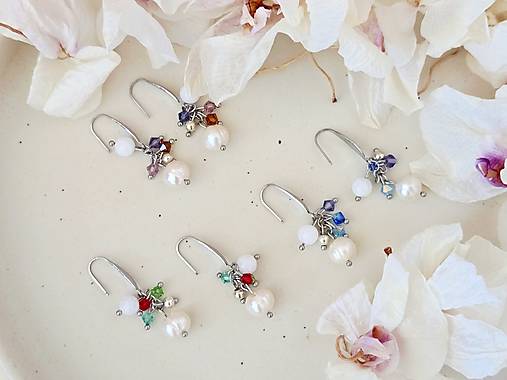 Náušnice Swarovski Crystals s riečnou perlou