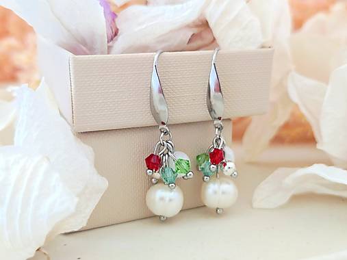 Náušnice Swarovski Crystals s riečnou perlou
