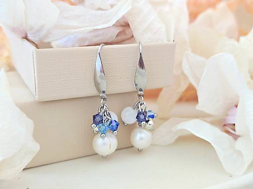 Náušnice Swarovski Crystals s riečnou perlou