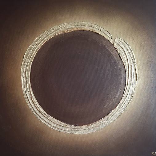 Obrazy - KRUH ŽIVOTA - ZEN Ensō  (gold-brown) 80 x 80 - 18505456_