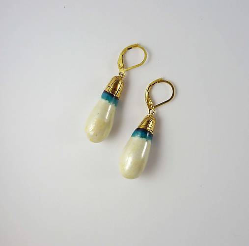 Náušnice - TANA hand made jewellery - keramika/zlato - 18507171_
