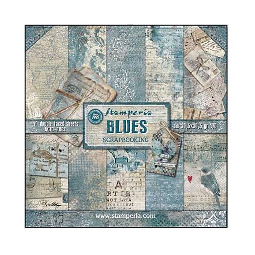 Papier - Scrapbook papier Blues Stamperia 12 x 12 - 18509727_