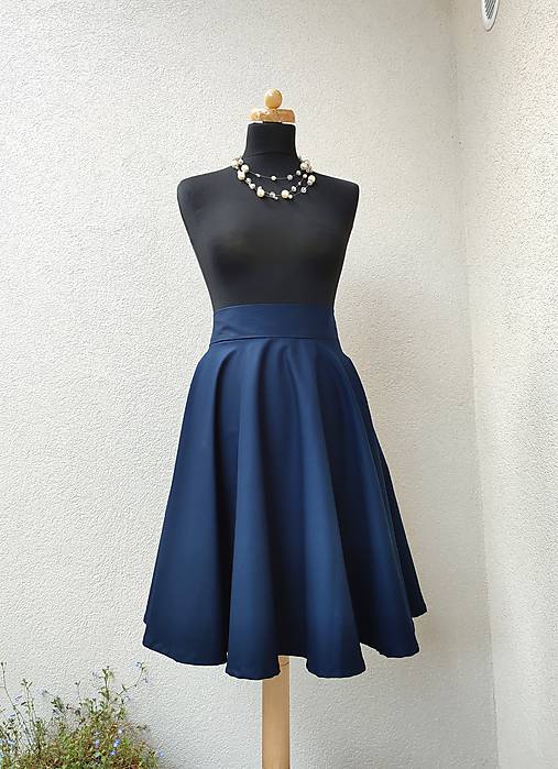 Sukne - NAVY KOLOVÁ SUKNĚ - ZIP - 18510324_
