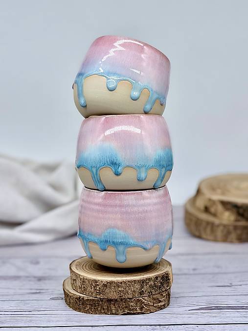 Soft Blush Sky - pohárik latte elegán (330ml, bez uška)