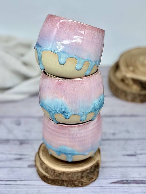 Soft Blush Sky - pohárik latte elegán (330ml, bez uška)