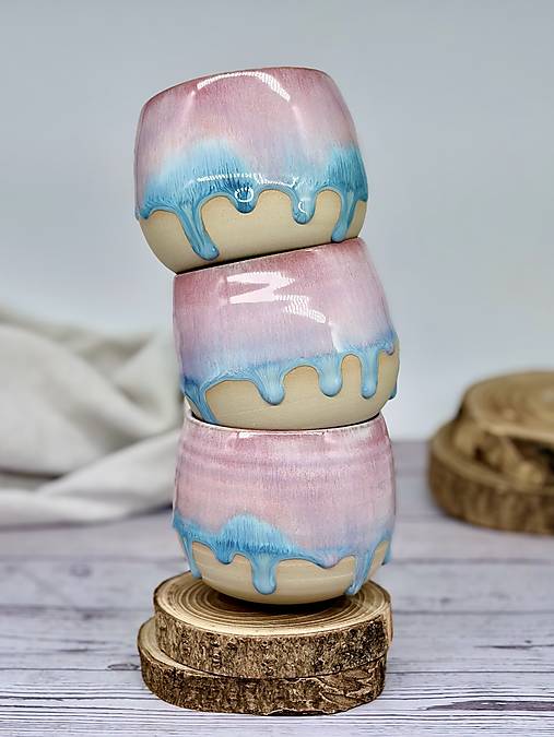 Soft Blush Sky - pohárik latte elegán (330ml, bez uška)