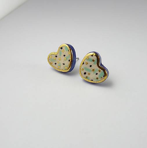 Náušnice - TANA hand made jewellery - keramika/zlato - 18511006_
