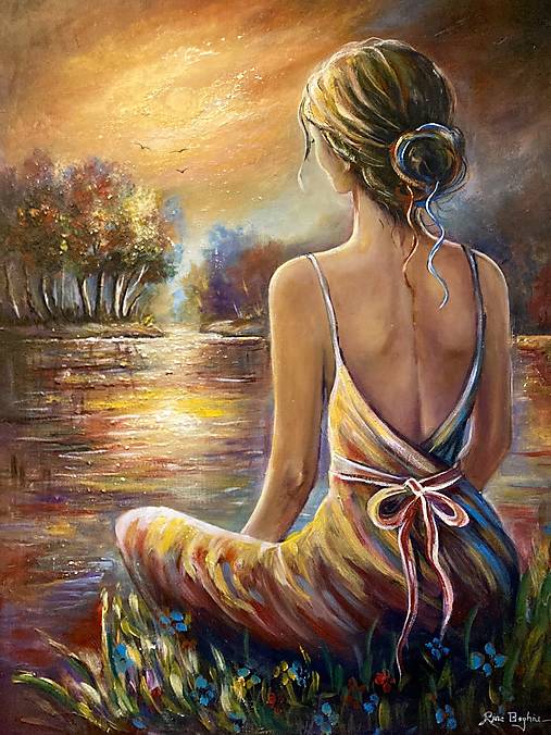 Obrazy - Ručne maľovaný originál - "Odrazy" - 50x70 cm - 18511204_
