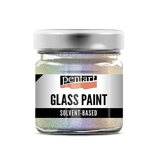 Farby-laky - -50% farba na sklo, samoschnúca, 30 ml, pôvod. cena 5€ (trblietavá dúhová) - 18512274_