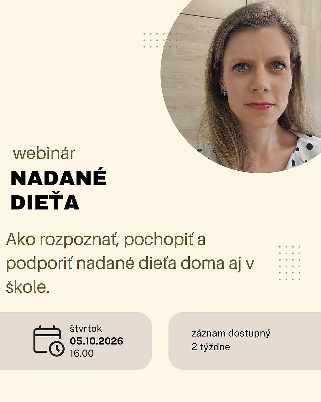 Nadané dieťa - webinár