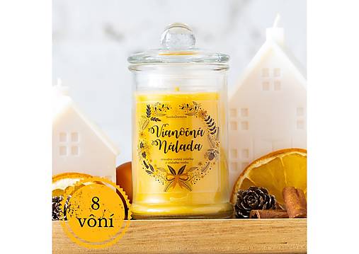 AKCIA - Sviečka zo 100% včelieho vosku v skle - 8vôní - 125g/30hod