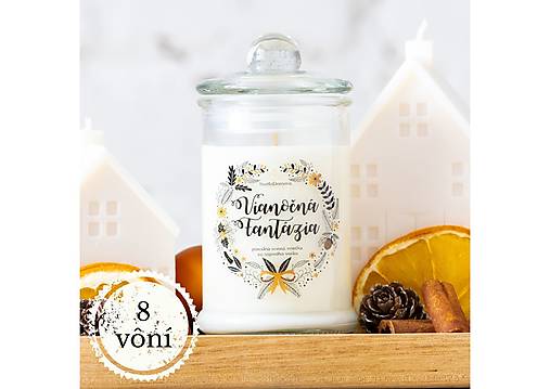 AKCIA - Sviečka zo sójového vosku s DREVENÝM knôtom  - 8vôní - 115g/30hod