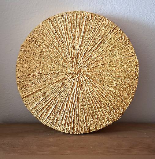 Obrazy - Mandala hojnosti: V LÚČOCH SLNKA (gold) Ø 50 - 18519677_