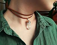 Náhrdelníky - Choker s veľkým čírym kremeňom - 18522487_