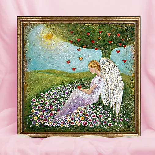 Obrazy - Anjel lásky II_40x40 - 18526159_