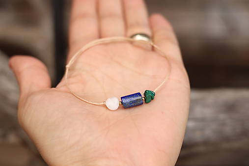 Šnúrkový náramok lapis lazuli, malachit